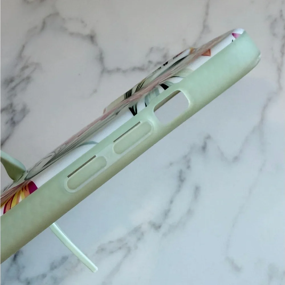 Loopy iPhone 14 Floral Tropical Pink Green Phone Case - Picture 2 of 5